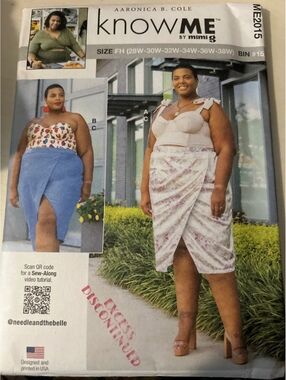 KnowMe by Mimi G Aaronica B. Cole Wrap Skirt Sewing Pattern ME2015 Size FH 28W-